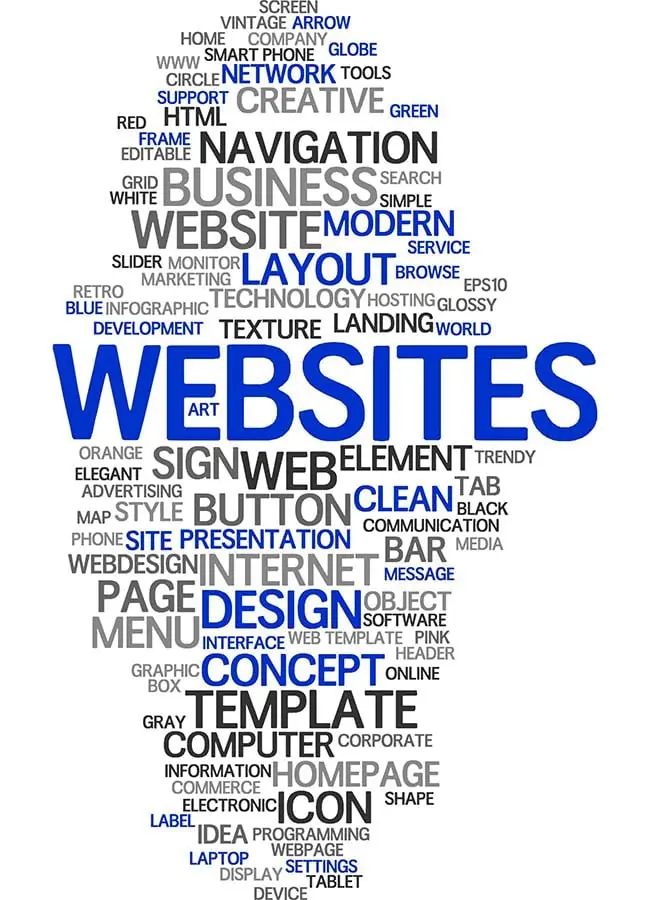 Website typographical montage